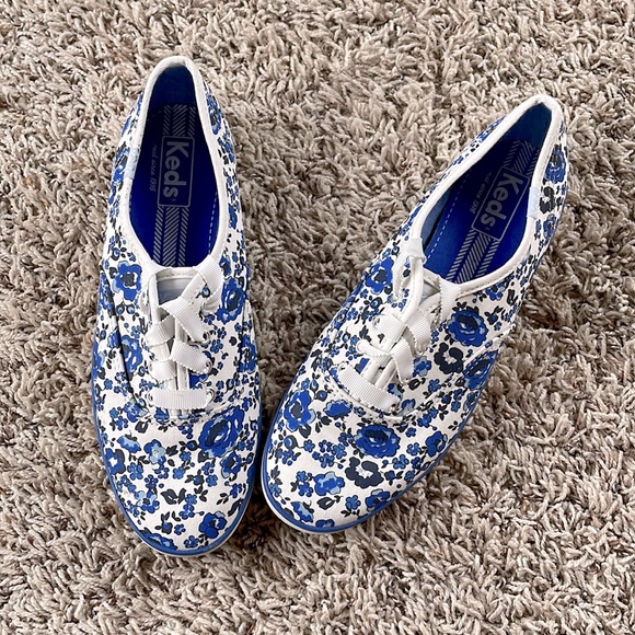 Keds Shoes Womens Keds Blue Floral Shoes Size 75 Poshmark